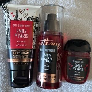 BBW 3pc Emily in Paris Body cream/FFM/Hand gel Paris Amour Travel Size